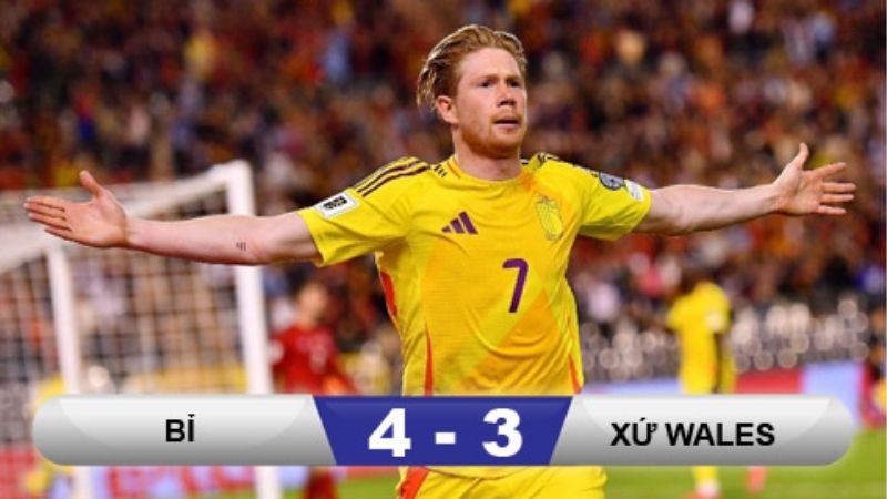 De Bruyne tỏa sáng ấn định chiến thắng 4-3 cho Bỉ.